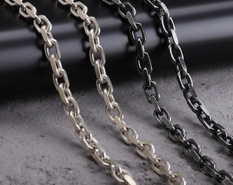 Solid 925 Sterling Silver Anchor Chain, Cable Necklace, Unisex Pendant Chain