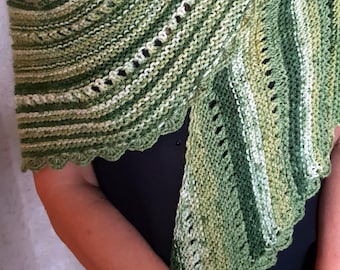 Hand knit scarf baktus,knit shawl, scarf for women,multicolor scarf, Scandinavian shawl, Green, Good gift for women or girl, Free shipping