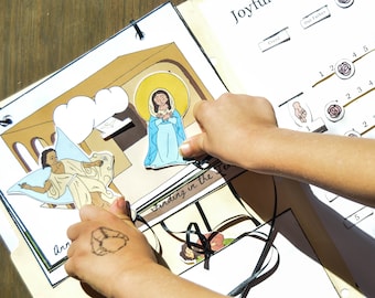 Joyful Mysteries of the Rosary - Paper Doll Lapbook - printable DIGITAL download