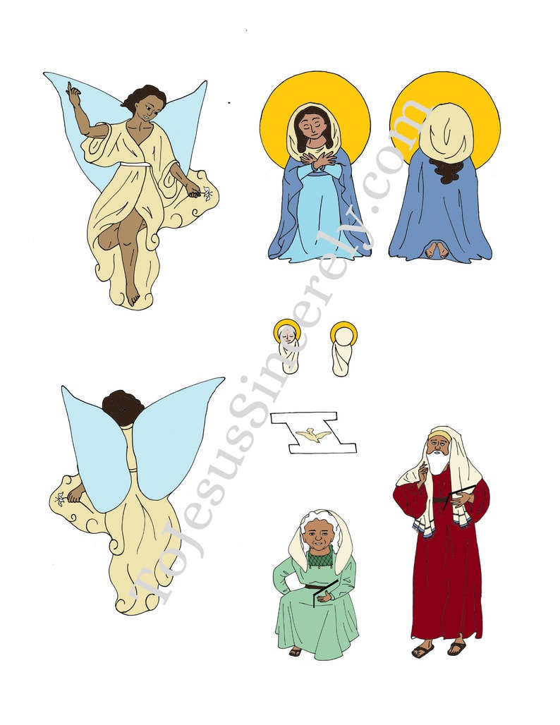 Joyful Mysteries of the Rosary - Paper Doll Lapbook - Printable DIGITAL ...