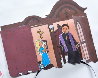 First Penance (Traditional) lapbook - paper dolls digital download; First Confession, Reconciliation