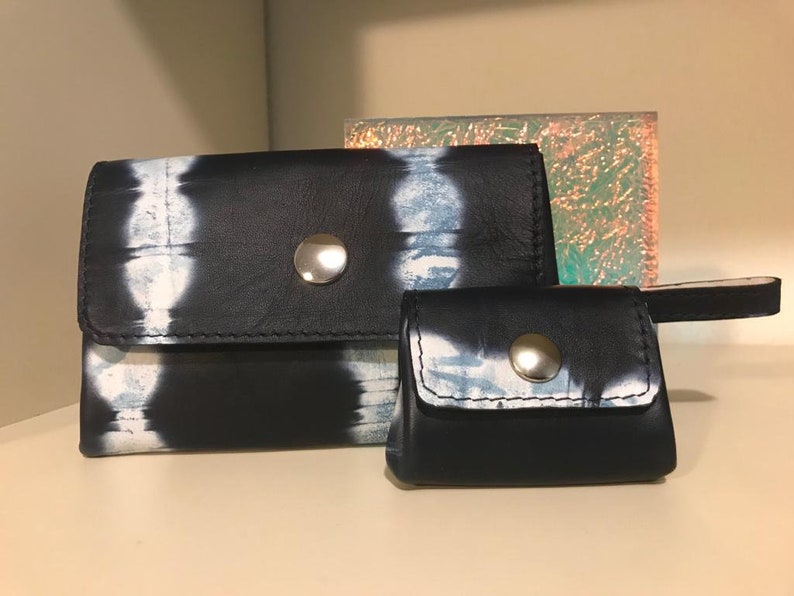 Handmade wallets Leather card care. Two leather wallet leather documents holder with a small purse
