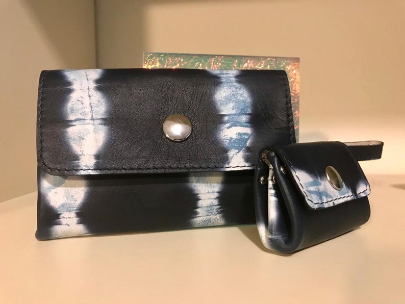 Handmade wallets Leather card care. Two leather wallet leather documents holder with a small purse
