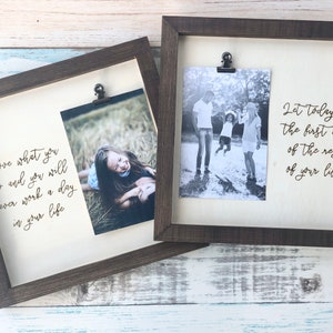 Personalized Wood Burned Picture Frame, Design your own Picture frame, Custom Picture Frame with Quote, Song lyrics with Picture Frame