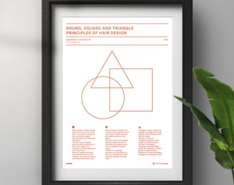 Hair Design Principles Printable Poster, hair salon poster, hair salon art decoration, haircutting theory.