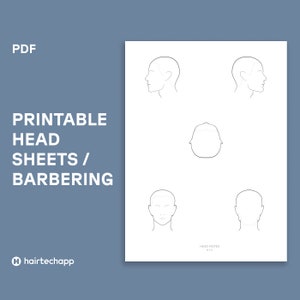 Barbering Kopf Sheets Vorlage / Printable Head Sheet / Friseur Diagramme