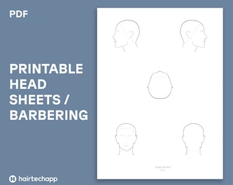 Barbering Head Sheets Template / Printable Head Sheets / Barbering Diagrams