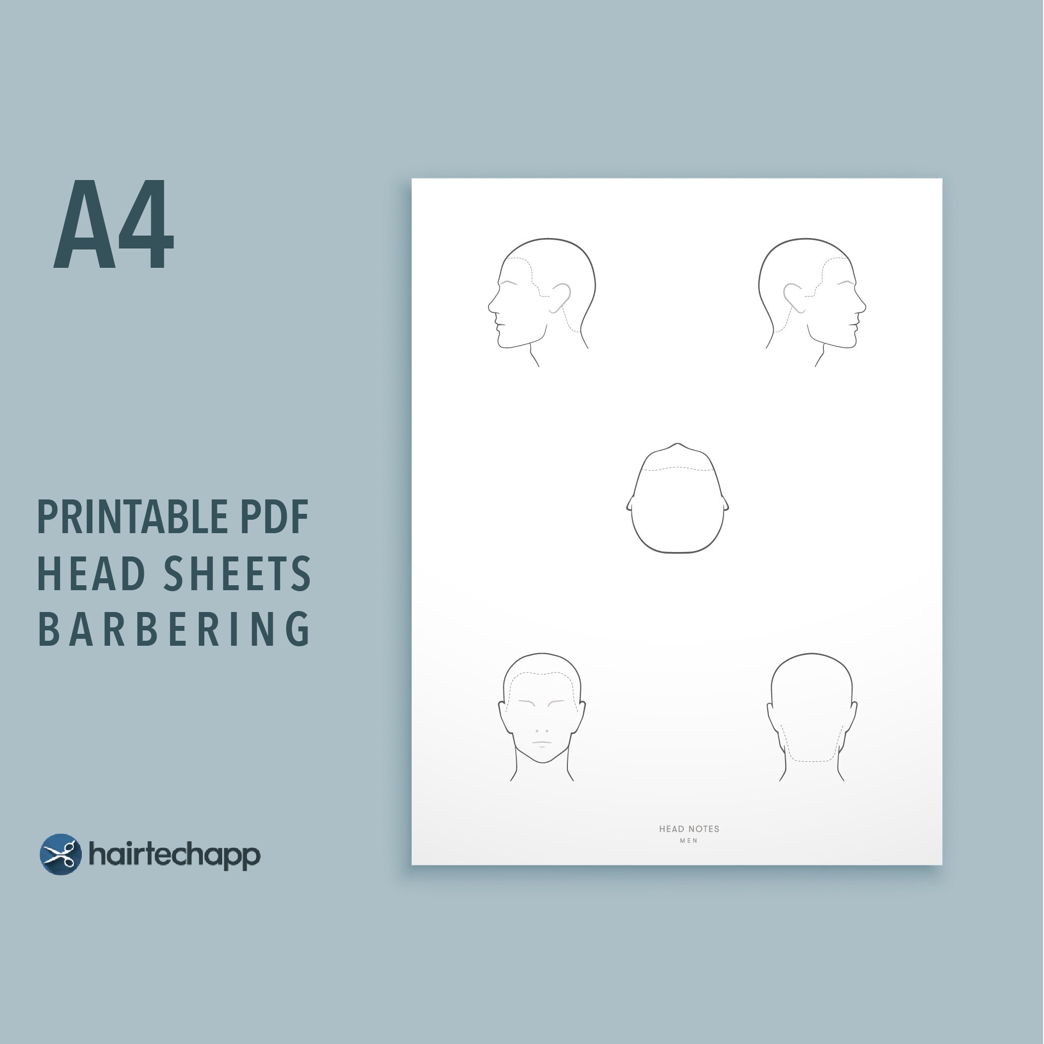 Barbering Head Sheets Template / Printable Head Sheets / Barbering