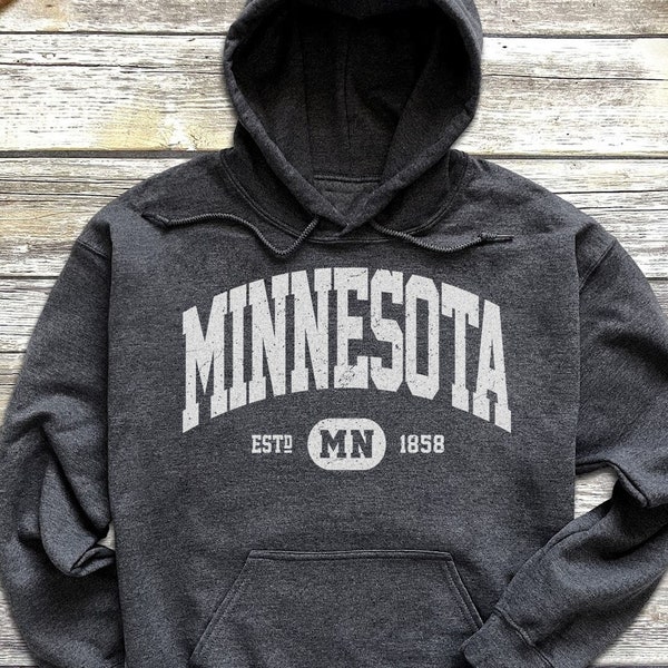 Minnesota Sweatshirt | Minnesota Hoodie | Retro Vintage Minnesota Hooded Sweatshirt | Distressed Sweater College University Style MN Gifts