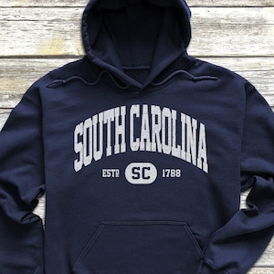 South Carolina Hoodie | South Carolina  Sweatshirt Hooded Sweater | Retro Vintage State College University Style SC Gift Shirt Native Art