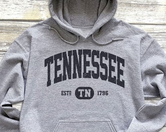 Tennessee Hoodie | Tennessee  Sweatshirt Hooded Sweater | Retro Vintage State High School Varsity Style TN Gift Shirt Native Art Print