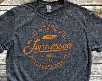 Cute Tennessee Shirt, TENN TN State Shirt,  Volunteer State Vol T-shirt, College University Style Apparel for Women Men & Kids