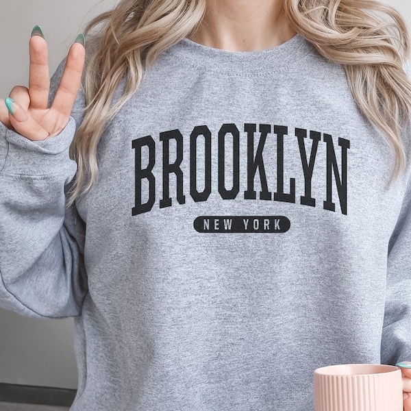 Brooklyn Sweatshirt | Soft Cozy Brooklyn New York Sweatshirt Crewneck Sweater Vintage NYC streetwear hoodie Souvenir Gifts NY Oversized Fit
