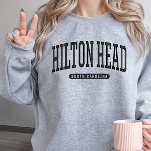 T-shirt Vintage Homme Hilton Head SC - Gris Usé Années 90 - Taille S - Coton USA