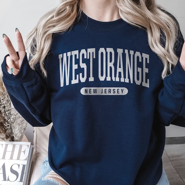 West Orange Sweatshirt | Soft Cozy West Orange New Jersey Sweatshirt Crewneck Sweater Vintage College University Souvenir Gifts NJ USA