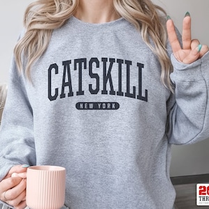 Catskill Sweatshirt | Soft Cozy Catskill New York Sweatshirt Crewneck Sweater Vintage NYC College University Souvenir Gifts NY