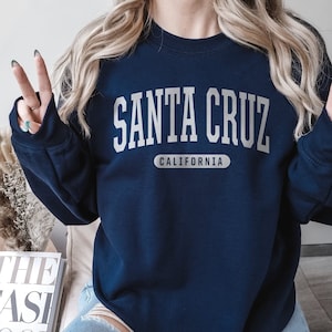 Santa Cruz Sweatshirt | Soft Cozy Santa Cruz California CALI Crewneck Sweater Retro Vintage College University Sweatshirt CA Surf Dorm Gifts