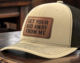 Funny Vacation Gift, Get Your Kid Away From Me Hat No Kids Honeymoon Gifts, Destination Wedding Gift for Husband Groom, Kid Free Trucker Men