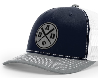 Softball Dad Hat, Softball Gift for Dads Gift Softball Patch Hat Trucker Cap,  Custom Softball gift engraved, customized Softball gift ideas