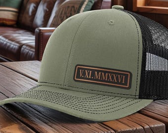 Custom Anniversary Gift for Him | Roman Numeral Date 10th, 5th, 1st Anniversary Gift Personalized Mens Anniversary Gift Idea Milestone Hat