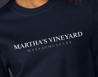 Martha's Vineyard Sweatshirt The Cape Cod Sweatshirt Embroidered Crewneck Marthas Vineyard Print Massachusetts Gift
