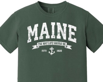 Vintage Maine T-Shirt Comfort Colors Vintage Oversized Maine Vacation Tee Great gift for Mainers and East Coast New England & Maine Lovers!
