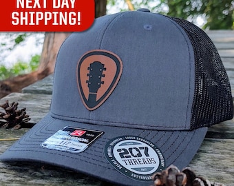 Guitar Pick Hat, Guitarist Gifts, Acoustic Guitar Trucker Cap, Gift For Guitar Player Father Dad Husband Brother Boyfriend Musician Gift