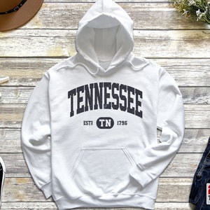 Tennessee Hoodie | Tennessee  Sweatshirt Hooded Sweater | Retro Vintage State College University Style TN Gift Shirt Native Art Print