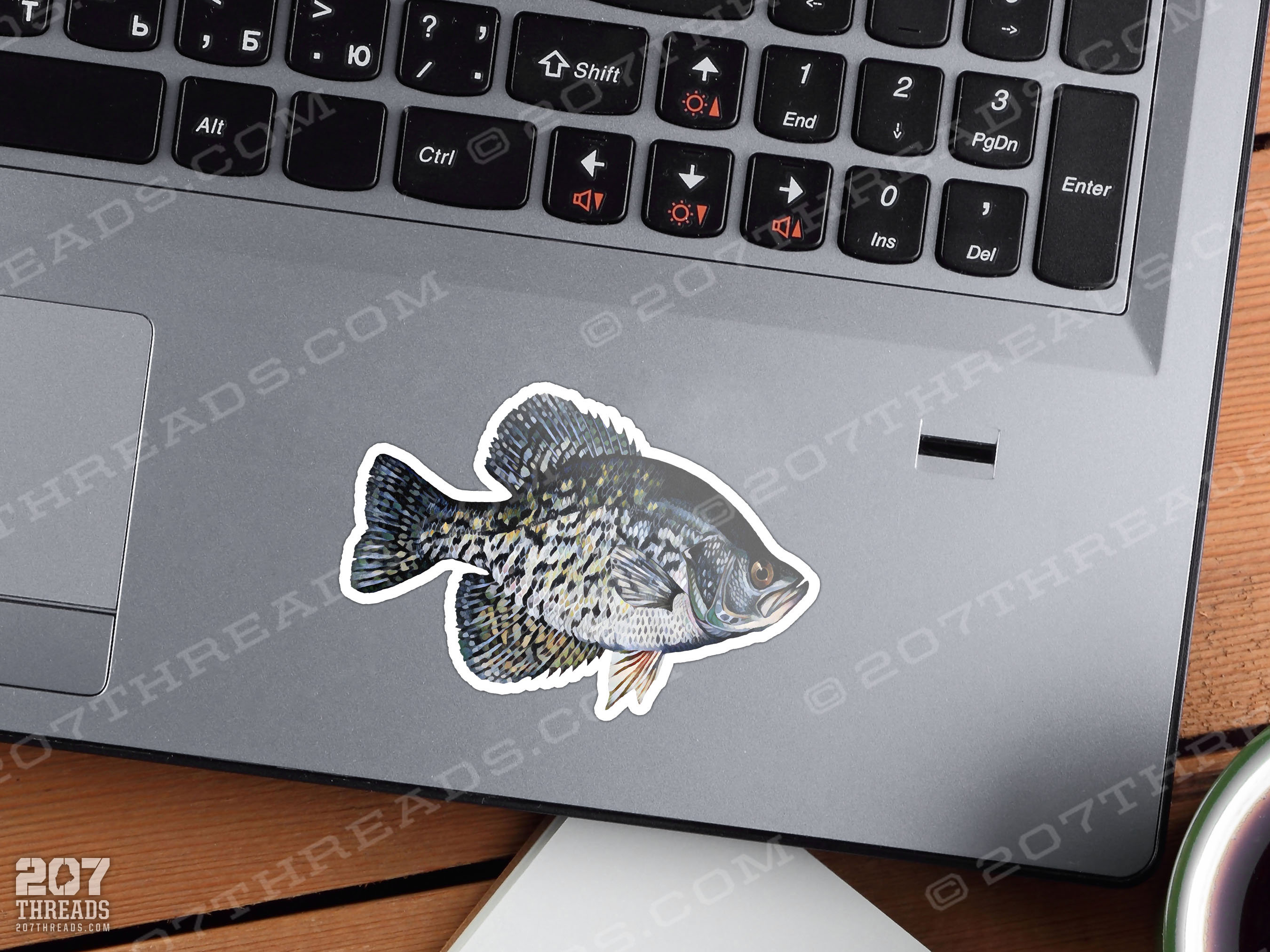 Black Crappie Sticker | Panfish Ice Fishing Decal Fisherman Fish ...