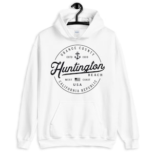 Huntington Beach Sweatshirt Soft Cozy Huntington Beach Hoodie CA West Coast Surf Sweater Surfing Beach Souvenir Gifts for California Lovers
