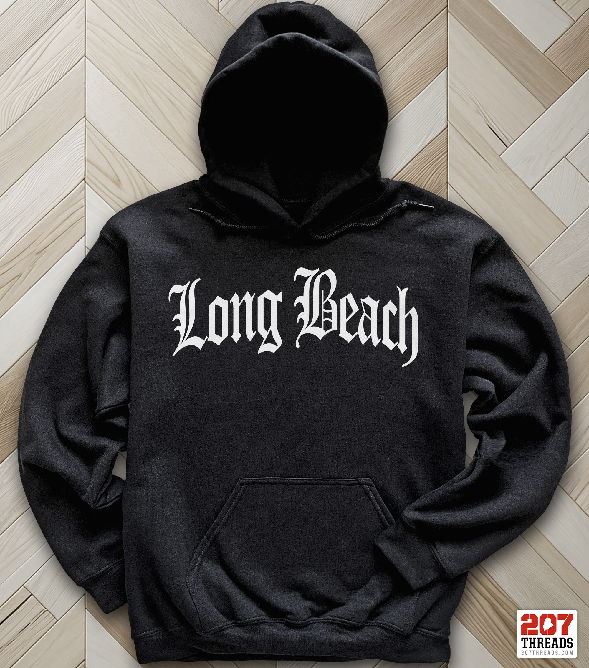 トップス 90s~00s old English lettering sweat Long Beach Hoodie Sweatshirt Hooded College Sweater Old