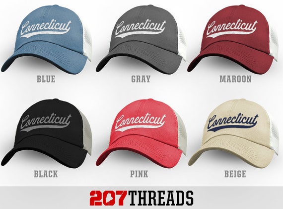 Connecticut Hat, Connecticut Trucker Hat, Women Men, Sports, Mesh Back, Connecticut Baseball Cap, Connecticut Fishing Hat, Snapback Hat, ct