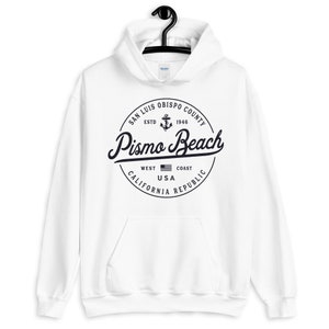 Pismo Beach Sweatshirt Soft Cozy Pismo Beach Hoodie CA West Coast Surf Sweater Surfing Beach Souvenir Gifts for California Lovers