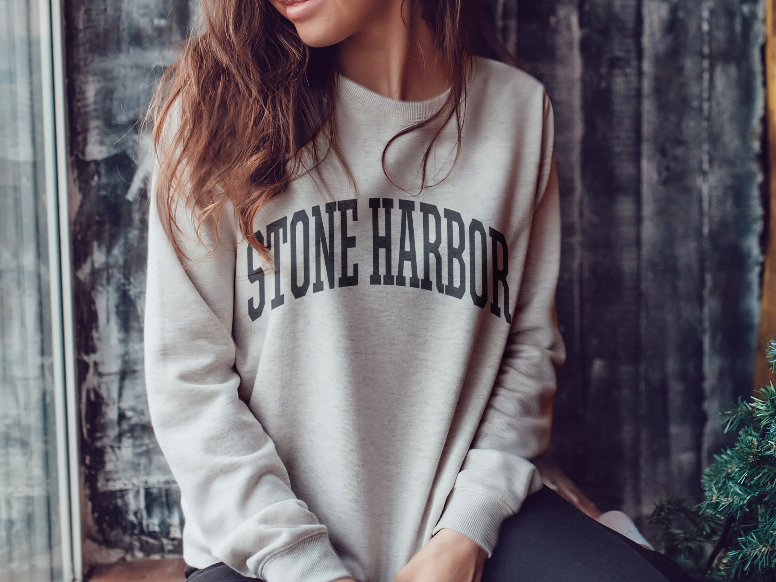 Stone Harbor Sweatshirt Stone Harbor Shirt Light Gray Stone