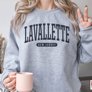 Lavallette Sweatshirt | Soft Cozy Lavallette New Jersey Sweatshirt Crewneck Sweater Vintage College University Souvenir Gifts NJ USA