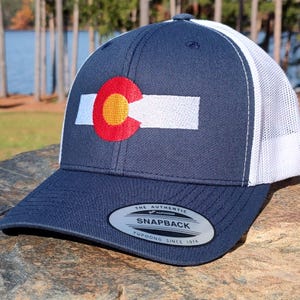 Colorado Hat CO Trucker Hat, Colorado Flag Hat for Men & Women Colorado State Snapback Baseball Cap Mountain Camping Adventure Colorado Gift