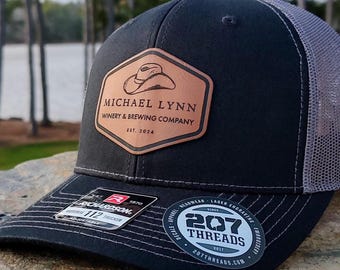 30 Custom Logo Hats, Bulk Custom Leather Patch Hats, Personalized Richardson 112 Trucker Caps Wholesale Pricing -