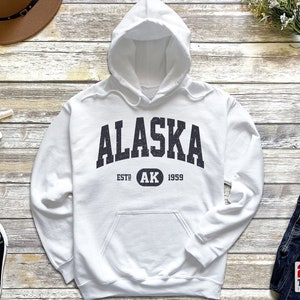 Alaska Hoodie | Alaska Sweatshirt Hooded Sweater| Retro Vintage Alaska Cruise Sweatshirt Alaska Gift Shirt AK Native Art Print