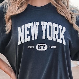 Comfort Colors New York Shirt T-Shirt, Vintage NY Oversized Tee NYC Oversized New York Baseball Shirt