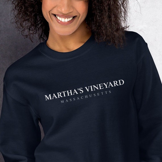 Martha's Vineyard Sweatshirt The Cape Cod Sweatshirt Embroidered Crewneck Marthas Vineyard Print Massachusetts Gift