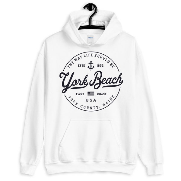 York Beach Sweatshirt Soft Cozy  York Beach Hoodie ME Maine 207 Vacationland New England Coastal Sweater Souvenir Gifts for Maine Lovers