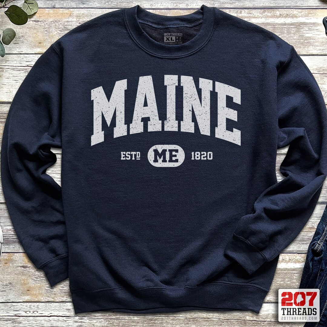 Deuxieme Classe　MAINE vintageスウェット Vintage Maine Sweatshirt Crewneck Pullover Sweater Distressed