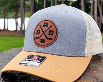 Hockey Dad Hat Varsity Hockey Cap Puck Crossed Sticks Proud Hockey Dad Trucker Hat Ice Hockey Player Parent Personalized Gifts Hockey Custom