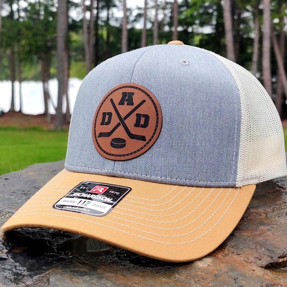 Hockey Dad Hat College Hockey Cap Puck Crossed Sticks Proud Hockey Dad Trucker Hat Ice Hockey Player Parent Personalized Gifts Hockey Custom