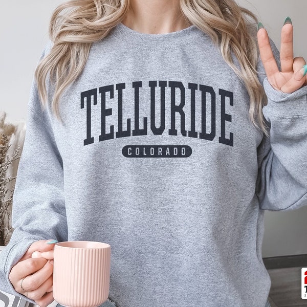 Telluride Sweatshirt | Soft Cozy Telluride Colorado Crewneck Sweater Retro Vintage College University Sweatshirt CO Dorm Gifts