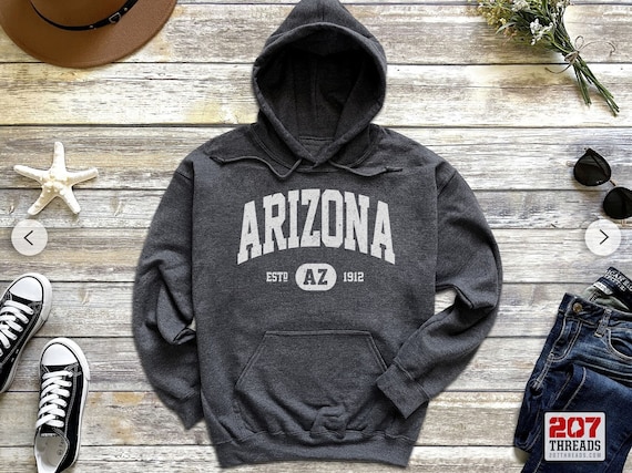 Arizona Hoodie Arizona Sweatshirt Hooded Retro Vintage Distressed Sweater College University Style AZ Gifts Etsy