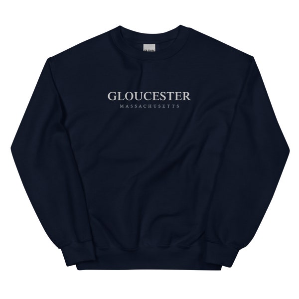 EMBROIDERED Gloucester Sweatshirt | Gloucester Massachusetts Crewneck Sweatshirt | Beautiful Embroidery