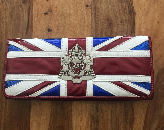 A Vintage Large Union Jack Clutch Bag. Star by Julien Macdonald. Gift for Her Birthday