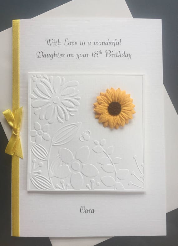 Handmade Birthday Card Sunflower 30th 40th 50th 60th 70th 16th 21st Mum Sister 