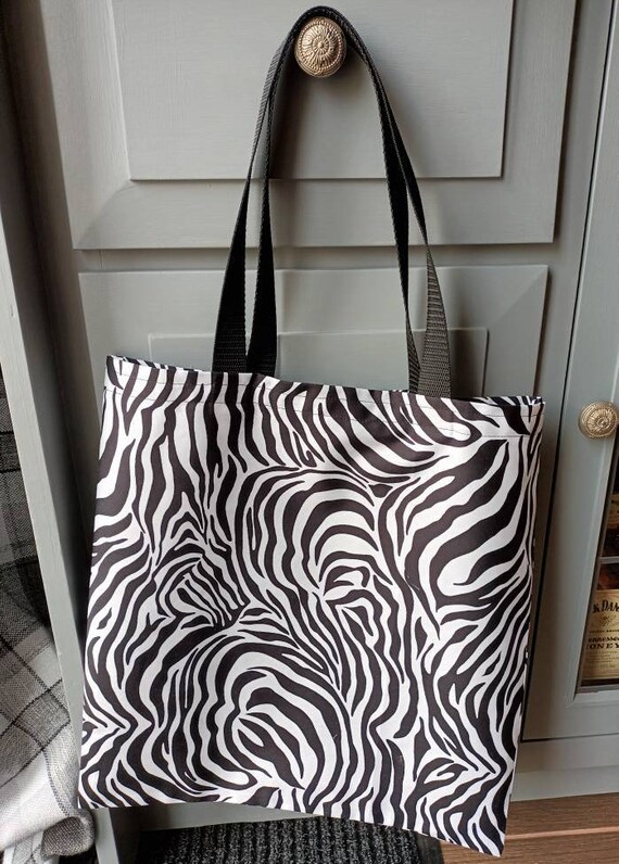 Zebra Print Tote Bag Shopping Bag. Eco Friendly and Reusable. Mothers Day Birthday Gift for Her Christmas Stocking Filler. Free Delivery Etsy UK